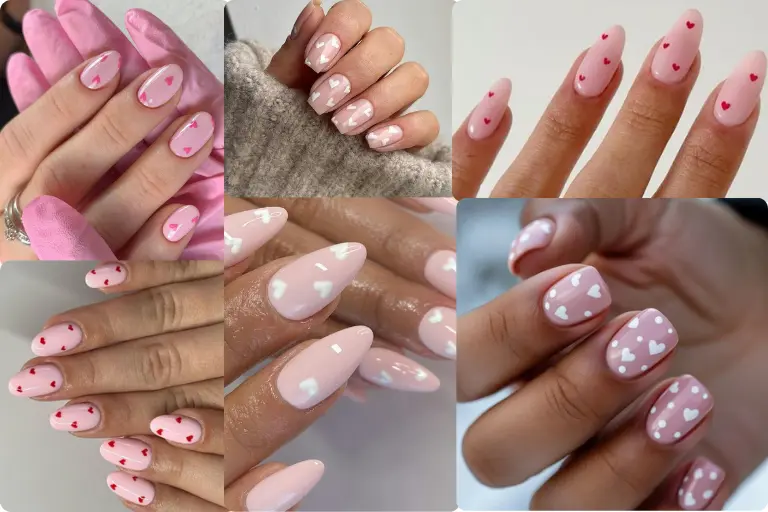 Baby pink with tiny hearts