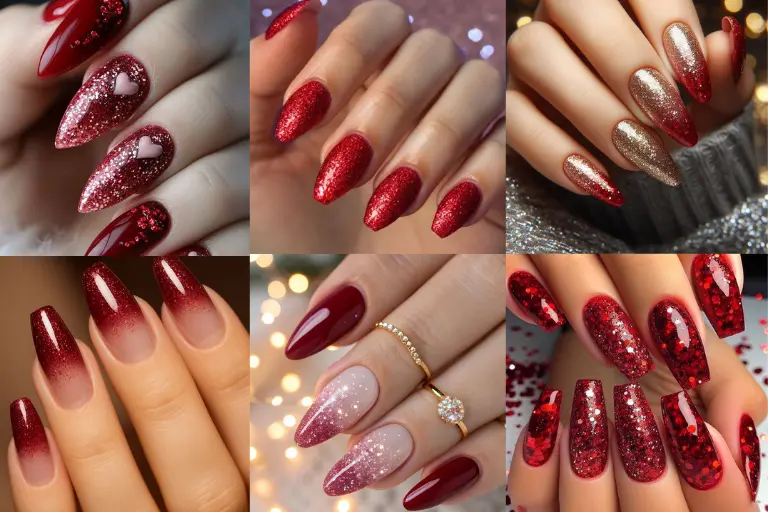 Glitter topcoat Valentine look