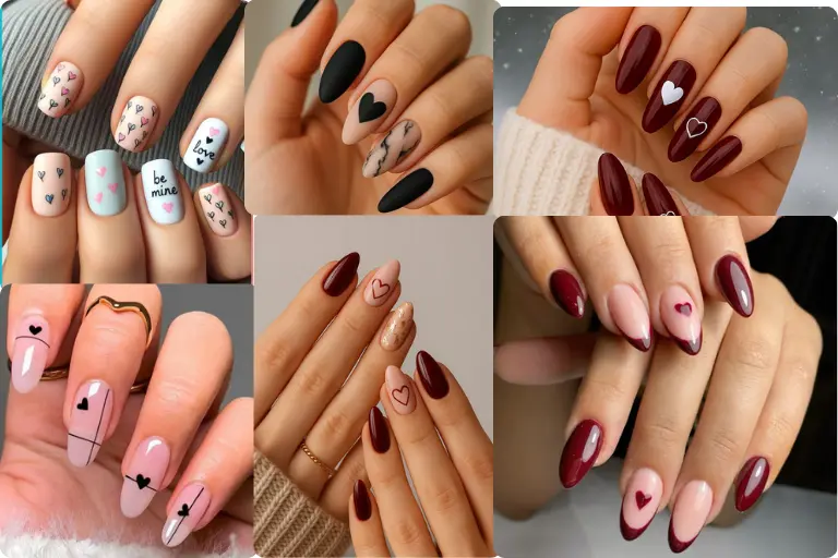 Minimal heart accent nail