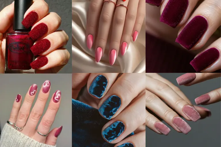 Velvet Valentine nails